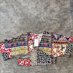 Zara Colorful Patchwork Blouse S